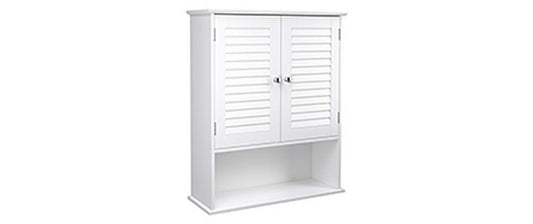 VASAGLE Badezimmerregal mit Doppeltür 60 x 20 x 70 cm Weiss