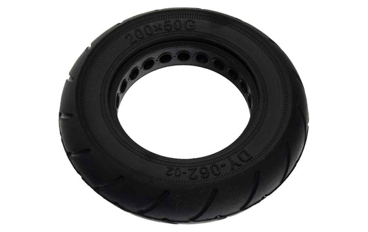 Schwarzer Ersatzreifen 200x50G für Roller oder Spielzeug, robust mit Profil und Lochmuster