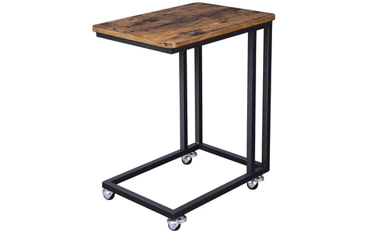 VASAGLE Beistelltisch auf Rollen 35 x 55 cm Schwarz/Braun