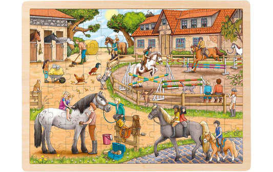 Goki Einlegepuzzle Reiterhof