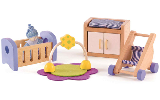 Hape Puppenhausmöbel Babyzimmer