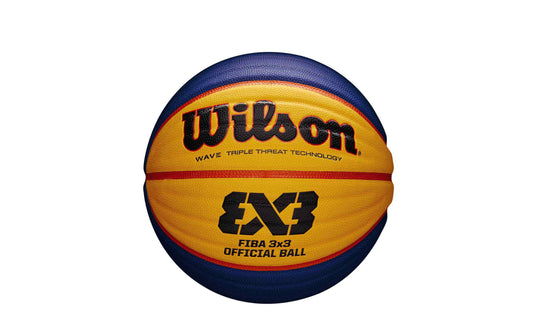 Wilson-Basketball FIBA 3x3, Größe 6, gelb mit dunkelblauen Flächen und Aufdruck