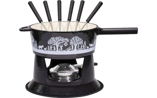 Kadastar Käsefondue-Set Bergchilbi G22 10 Teile, Schwarz