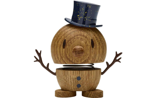 Hoptimist Dekofigur Bumble Schneemann Oak S 7,8 cm Braun/Schwarz