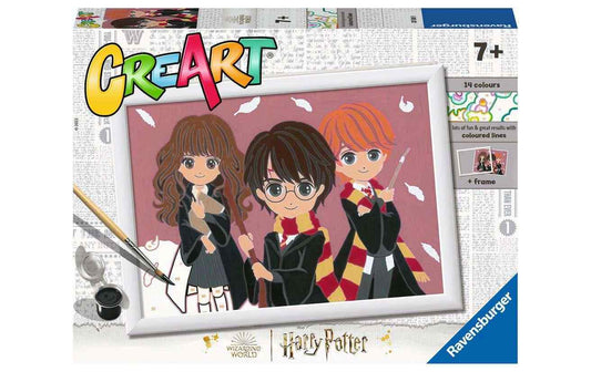 Ravensburger CreArt Malen nach Zahlen: Harry-Potter-Motiv mit drei Figuren, Farben und Pinsel