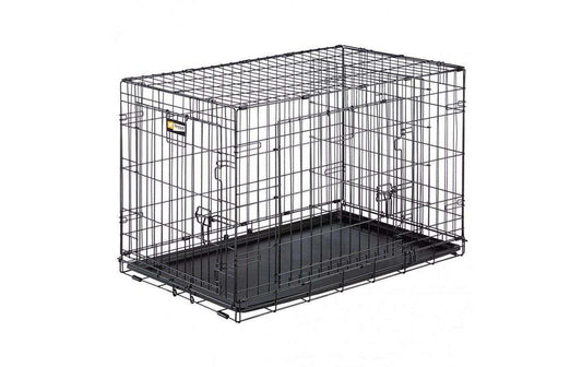 Ferplast Dog-Inn-90 Hundetransportbox aus schwarzem Metall mit herausnehmbarer Bodenschale