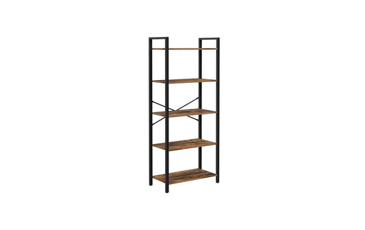 VASAGLE Regal mit 5 Ebenen 66 x 153 cm, Schwarz/Braun