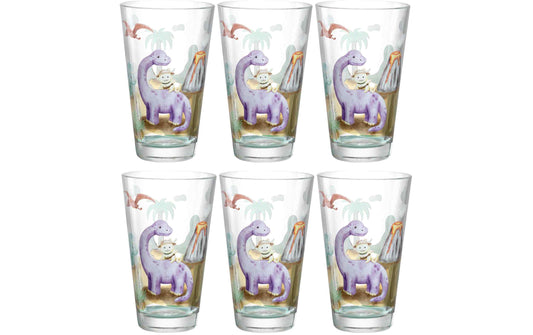 LEONARDO Kindertrinkglas Avventura 300 ml, 6 Stück, Dinosaurier