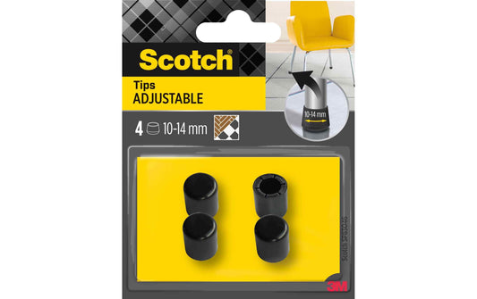 Scotch Bodenschoner Adjustable, Ø 10-14 mm, Schwarz, 4er Pack