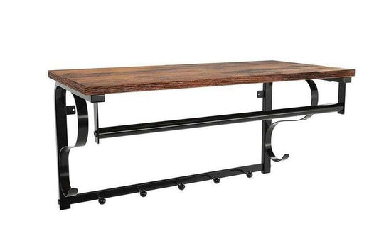 VASAGLE Wandgarderobe Industrial Look 60 x 31.7 cm, Schwarz/Braun