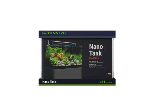 Dennerle Nano-Aquarium-Komplettset mit 35 l, schwarzem Becken und bepflanztem Beispielaufbau