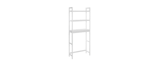 Songmics Badezimmerregal Weiss, 3 Ablagen Weiss 63x26x163 cm Holz, Grundmaterial: Holz