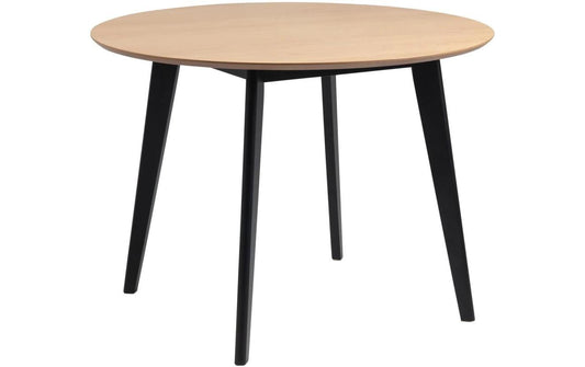 AC Design Esstisch Roxby Eiche Furnier, Gummibaumholz, Ø105x76 cm