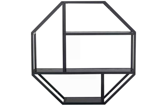 AC Design Wandregal Seaford Melamin/Stahl, 77x20x77 cm, Schwarz