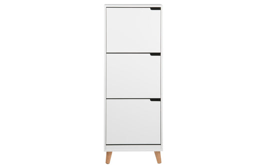 AC Design Schuhschrank Mitra MDF, 47x30x133.5 cm, Weiss/Eiche