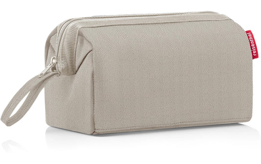 Reisenthel Kulturbeutel Travelcosmetic Herringbone Sand mit Reißverschluss und Trageschlaufe