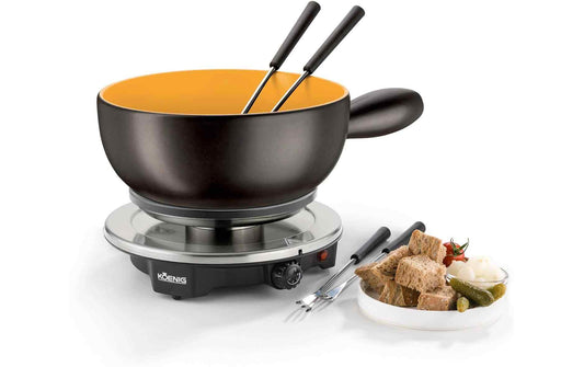 Koenig Käsefondue-Set B02179 8 Teile, Anthrazit/Goldgelb