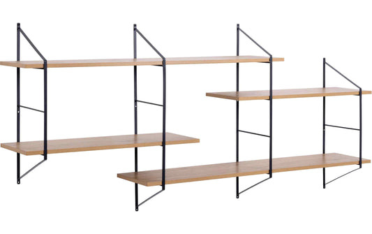 AC Design Wandregal Belfast Stahl/MDF, 191x25,5x79 cm, Braun