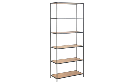 AC Design Bücherregal Seaford MDF/Stahl, 77x35x185 cm, Wildeiche Matt