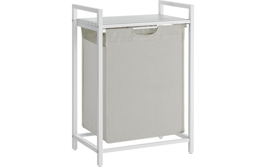 VASAGLE Wäschekorb mit Ablage 65 l Weiss