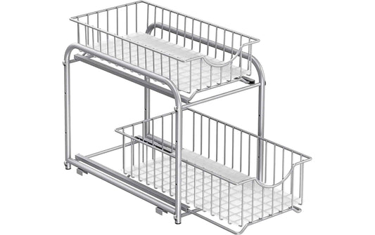 Songmics Küchenregal Organizer, 2 Schublade Silber