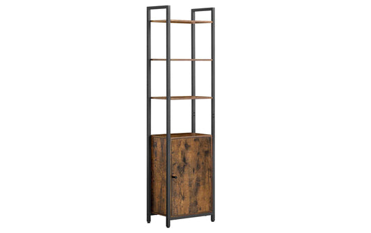 VASAGLE Wohnregal mit 4 Ablagen, 40 x 159.5 cm, Schwarz/Braun