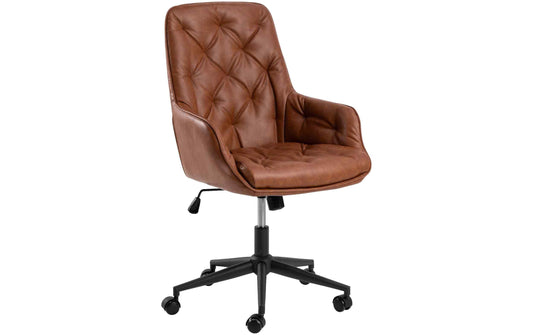 AC Design Bürostuhl Erik Leder Cognac mit Bremsrollen