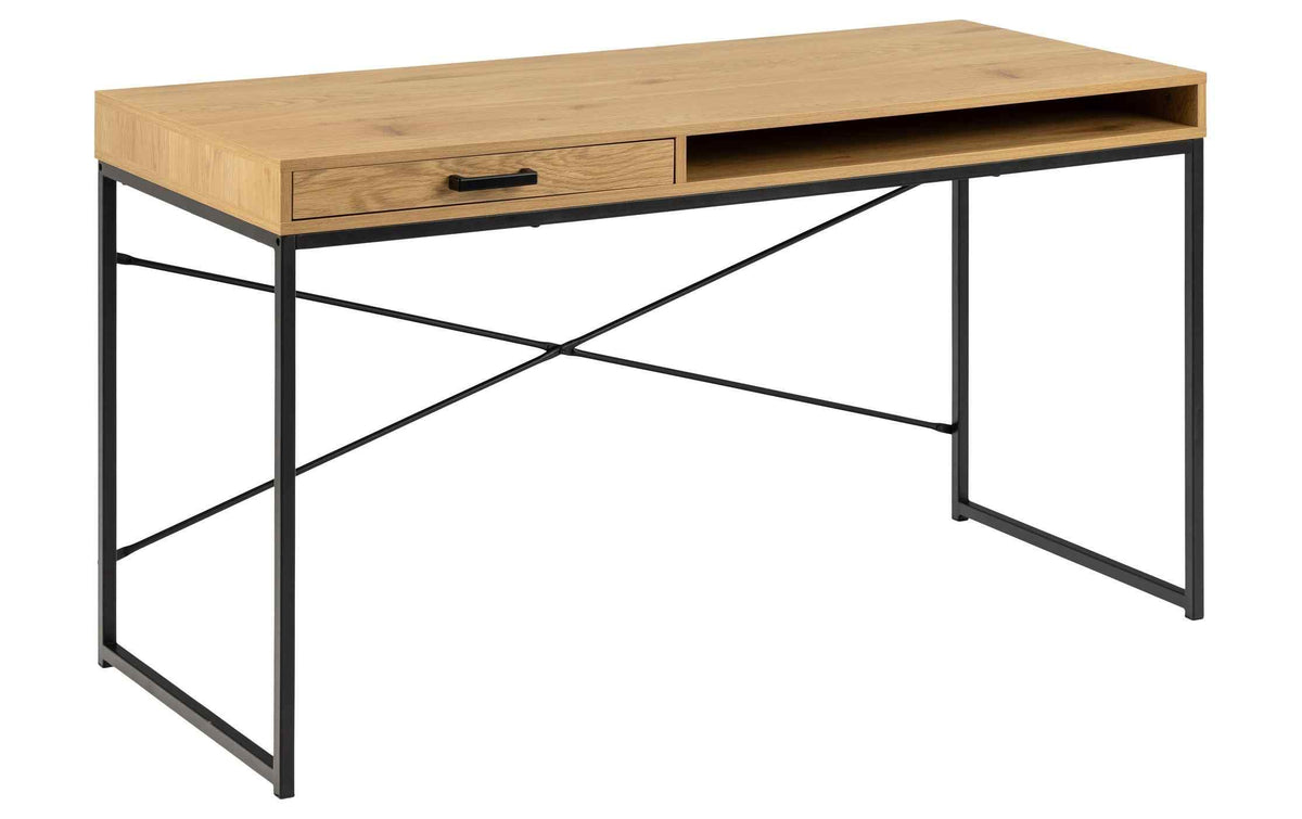 AC Design Bürotisch Seaford schwarz braun 140x58x76 cm(LxBxH)