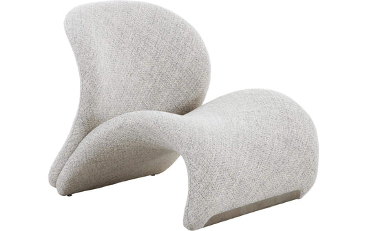 House Nordic Sessel Sofia in Sand mit geschwungener Form und hellem Strukturstoff