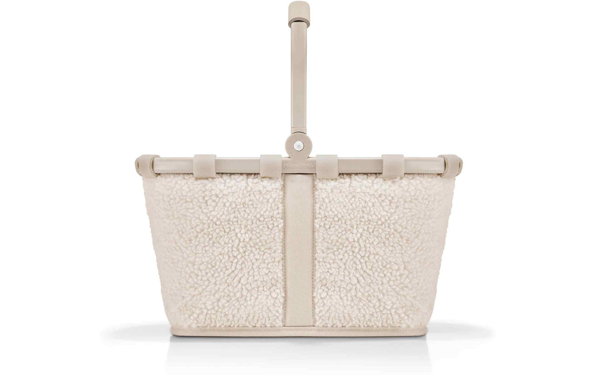 Reisenthel Carrybag XS Mini mit cremefarbenem Teddyfell und kurzem Griff