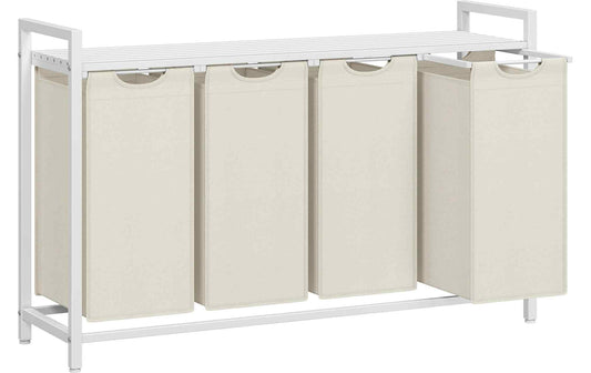 VASAGLE Wäschekorb mit Ablage 140 l Crème