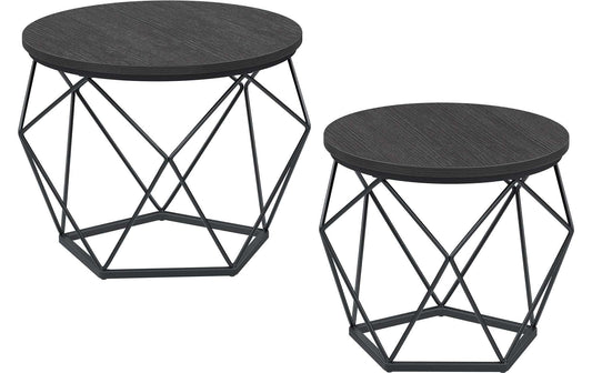 VASAGLE Couchtisch-Set 2er Set 40/50 x 36/40 cm Schwarz
