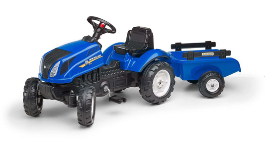 Falk Tretfahrzeug New Holland mit Anhänger, Blau