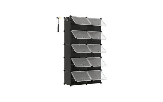 Songmics Schuhboxenfür 40 Schuhe Schwarz