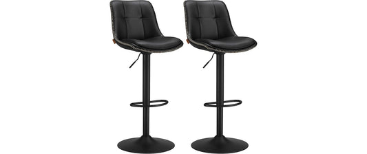 VASAGLE Barhocker 2er Set, höhenverstellbar, Schwarz