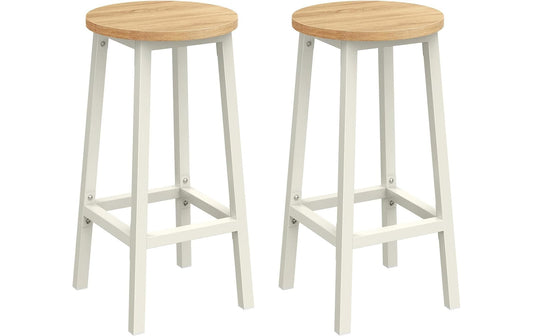 VASAGLE Barhocker 32 x 65 cm, Weiss, 2er Set