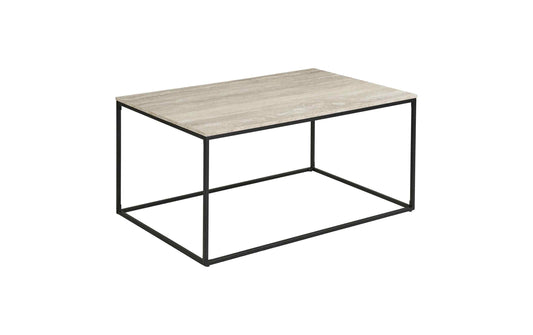 Beistelltisch Vita von House Nordic mit heller Holzoptik-Platte und schwarzem Metallgestell