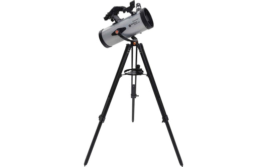 Celestron StarSense Explorer LT 127AZ Spiegelteleskop mit grauem Tubus und schwarzem Stativ