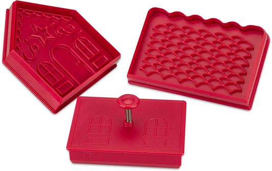 Städter Guetzli-Ausstecher Kekshaus 3-teilig, 9 x 11 x 9.5 cm, Rot