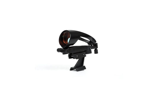 Celestron StarPointer Pro Sucher mit rotem Punkt, schwarzes Gerät mit runder Linse und Montagesockel