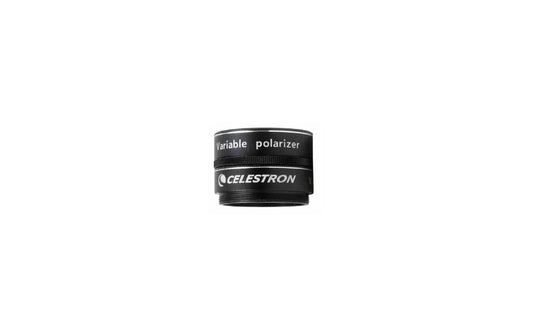 Celestron variabler Polarisationsfilter mit schwarzem Gehäuse und Drehfassung
