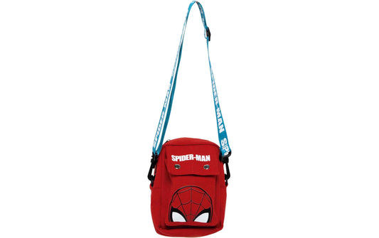 Arditex Spider-Man-Schultertasche in Rot mit türkisfarbenem Riemen und Spinnennetzmotiv