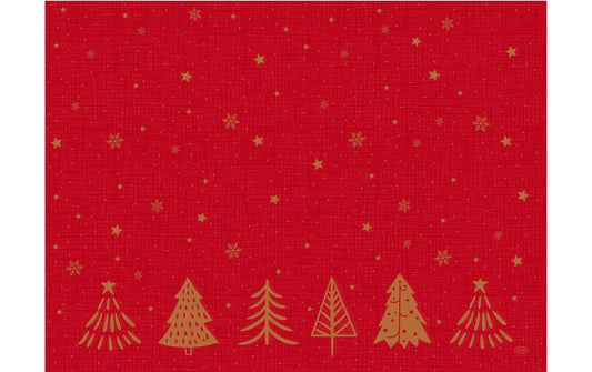 Duni Tischset Bio Dunicel Shimmer Trees 30 x 40 cm, Rot, 100 Stück