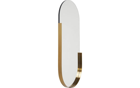 Kare Hipster-Ovalspiegel mit goldfarbenem Rahmen, 50 × 114 cm