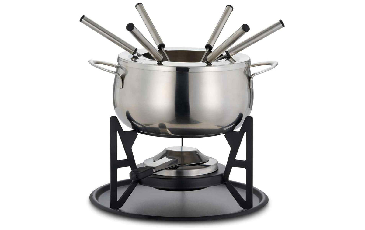 Oak & Steel Schokoladenfondue-Set 11 Teile, Silber
