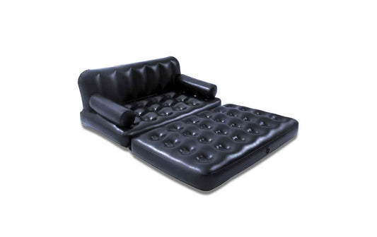Bestway Multi-Max aufblasbares Sofa in Schwarz mit breiter Liegefläche und gepolsterter Rückenlehne