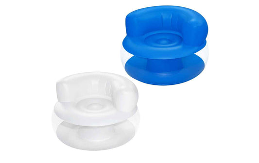 Aufblasbarer Bestway ModPod-Sessel in Blau und Transparent, runde Sitzfläche mit Rückenlehne