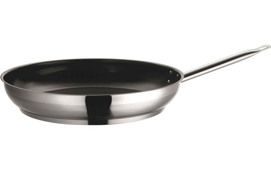 Mäser Bratpfanne PROFESSIONAL I, 36 cm, mit silbernem Edelstahlkörper und dunkler Innenfläche