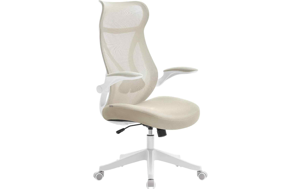 Songmics Bürostuhl Cappuccino mit Armlehnen, bis 150kg