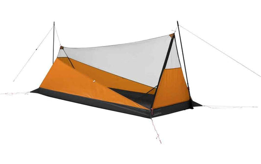 Robens Vestis 1 Mesh UL Zeltzubehör, orange-schwarzer Zeltinnenraum mit grauem Netzgewebe
